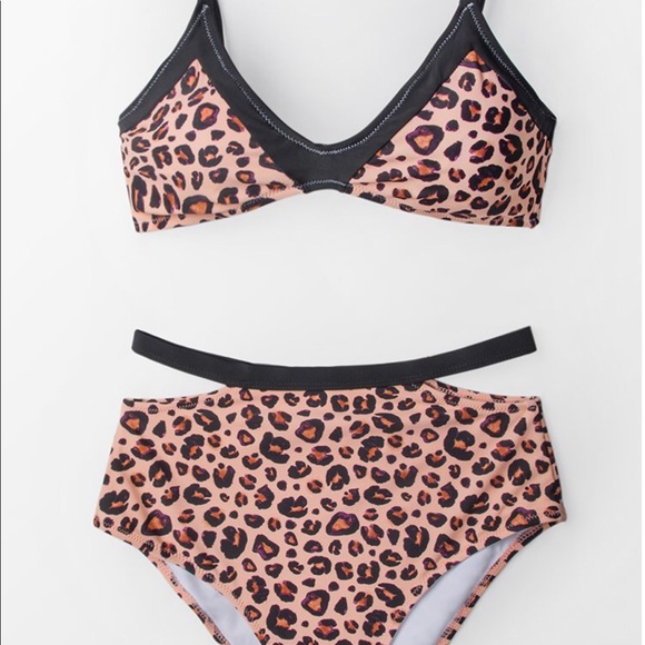 animal print high waisted bikini